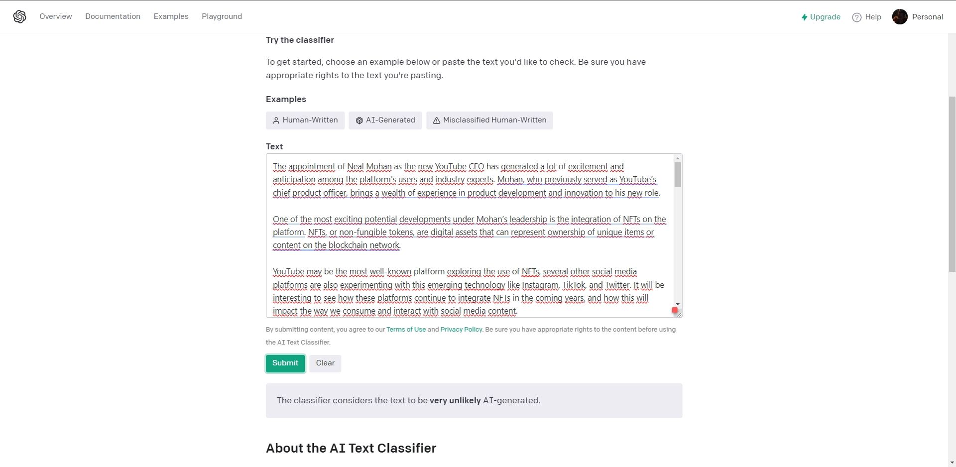 AI content detector