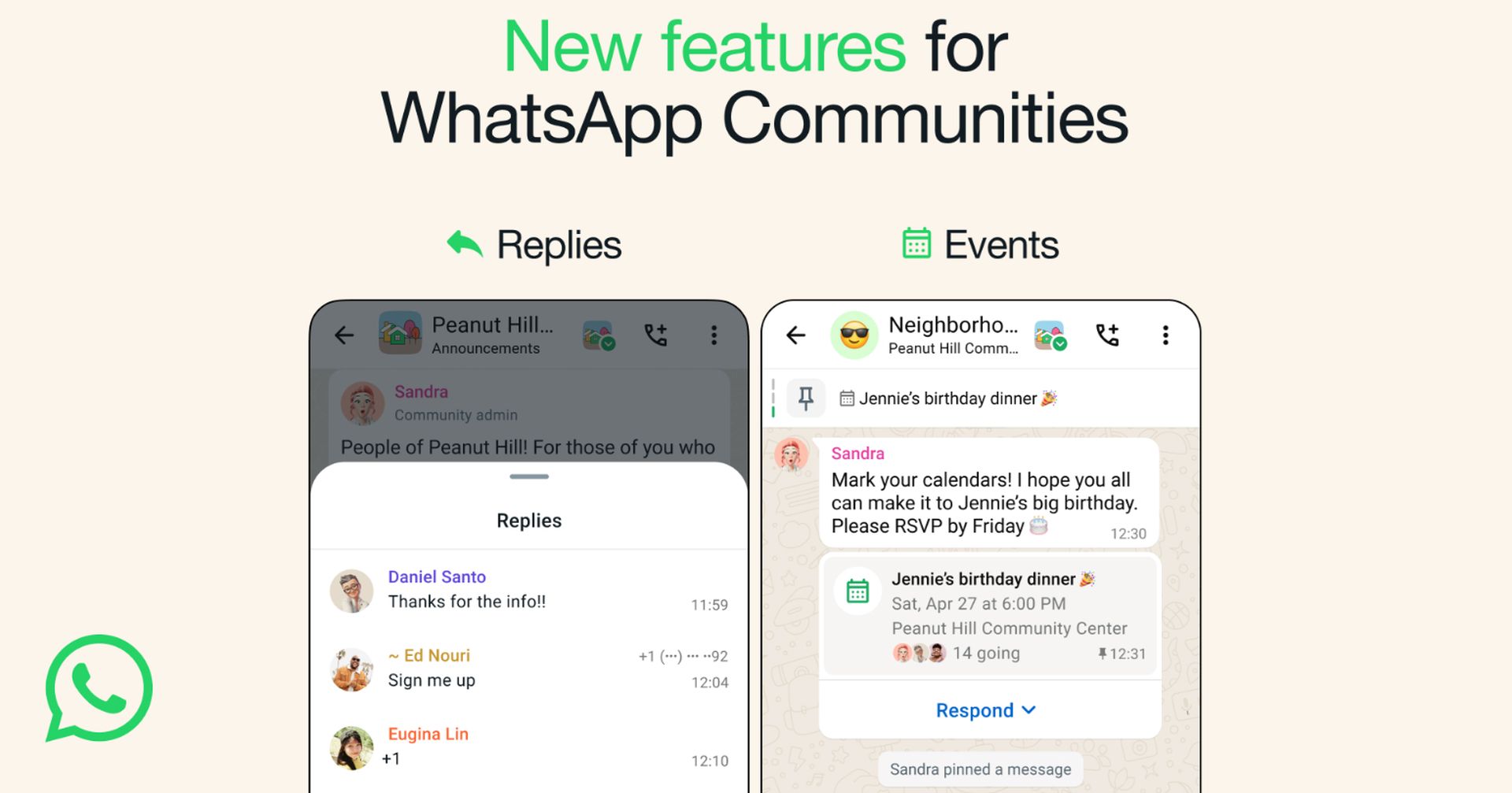 WhatsApp Communities can now be used to plan events
